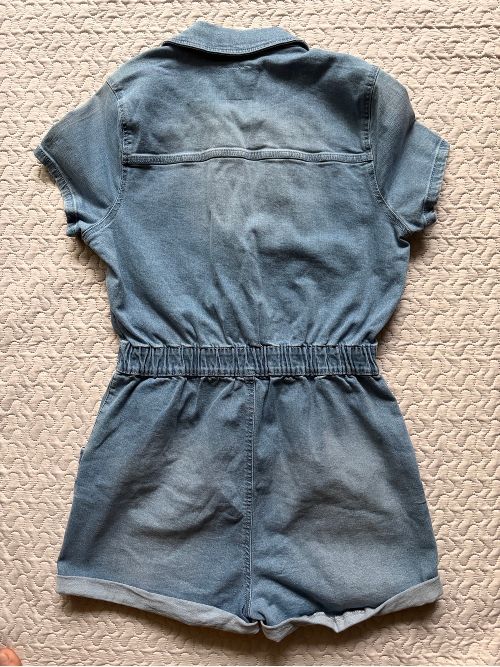 Celebrity Pink Medium (7-9) One Piece Denim Romper Stretch - Picture 10 of 11